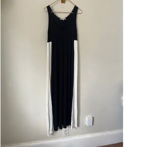 Gottex Studio Womens Black Off White Colorblock Maxi Dress Summer Minimalist S